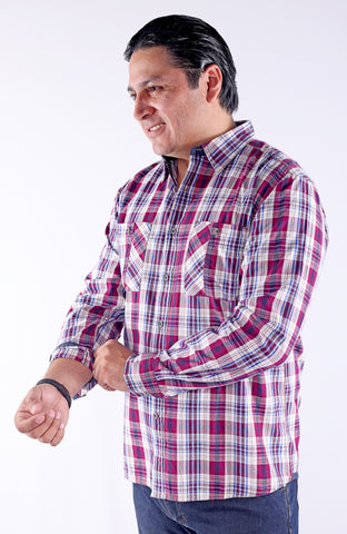 JOHAN | 100% Cotton Yarn-Dye Plaid - Long Sleeve Shirt