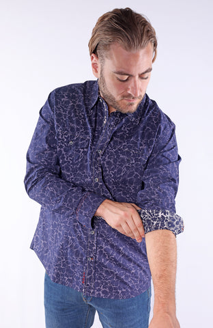 ELIO | 100% Cotton Poplin - Floral Print - Long Sleeve Shirt