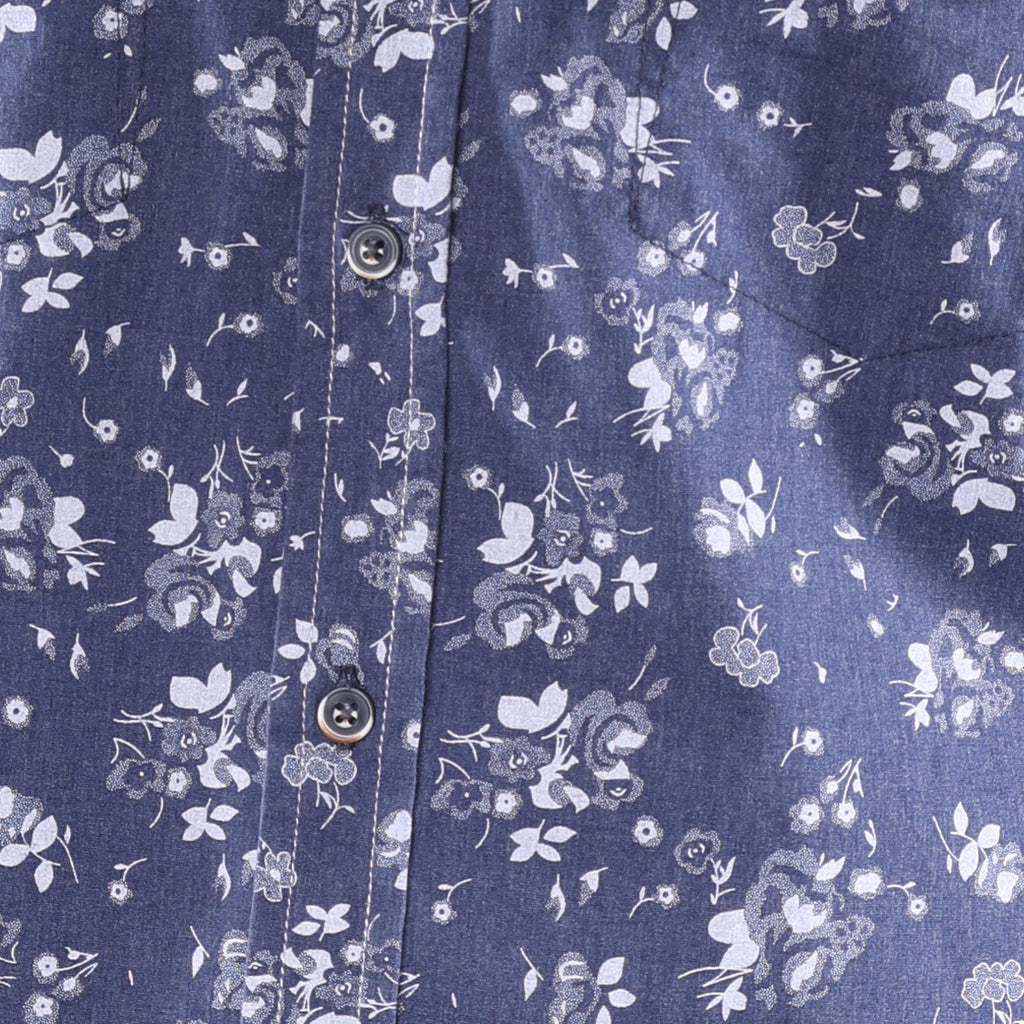 HOLDEN | 100% Cotton Indigo Floral Print Shirt – ROAD Apparel