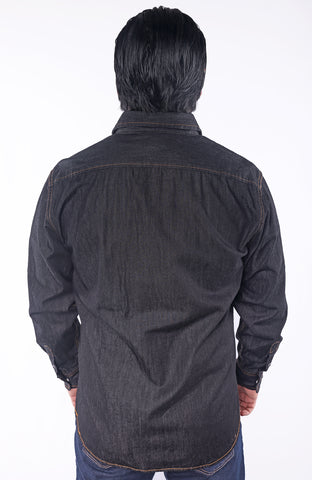 PARKER | 100% cotton black-washed denim shirt